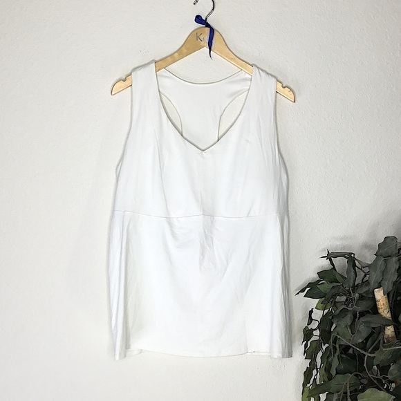PLUS Fabletics White Workout Tank Top - Picture 1 of 7